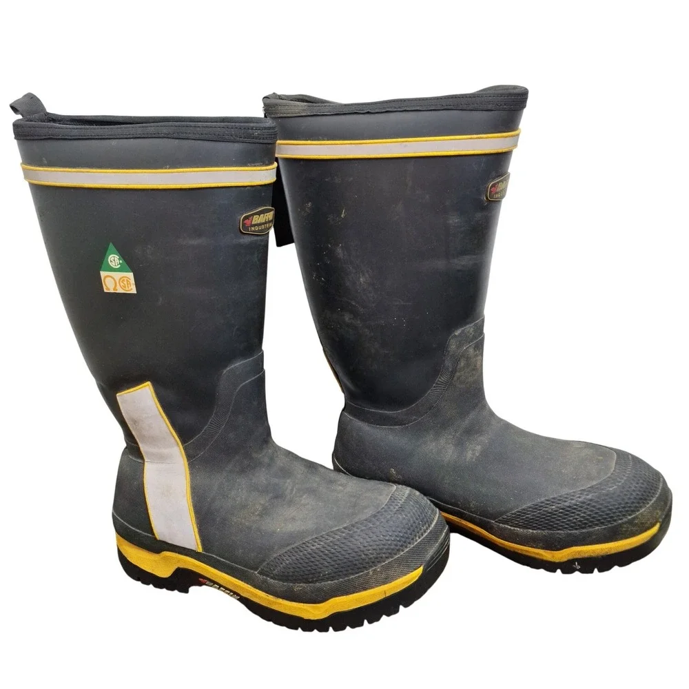 Baffin Industrial Cyclone Men's Black Rubber Safety Toe Work Boots Size 10 US
